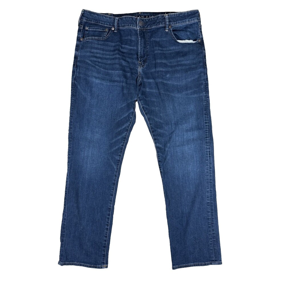 American Eagle Jeans Men's Waist 40 Blue Denim Slim Straight Classic Wash